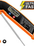 Orange digital thermometer with a black探针 on a white background, featuring the word 'ULTRA' above it.