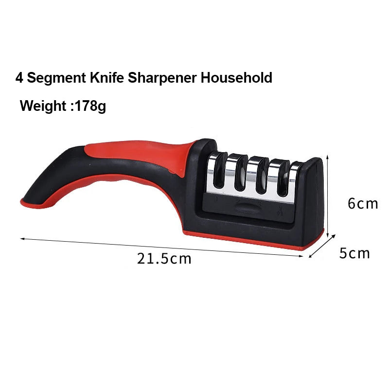 4 Segment Knife Sharpener Household with dimensions and weight on a white background
