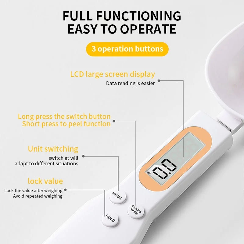 Mini Spoon Scale Digital Kitchen Scale Electronic LCD Food Scale 0.1-500g Cooking Flour Milk Coffee Powder Weight Measure Spoon Aberscent