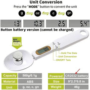 Mini Spoon Scale Digital Kitchen Scale Electronic LCD Food Scale 0.1-500g Cooking Flour Milk Coffee Powder Weight Measure Spoon Aberscent