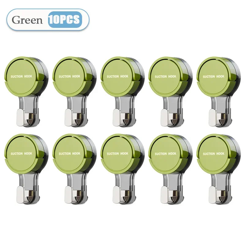 Green suction hooks with '10PCS' label on a white background