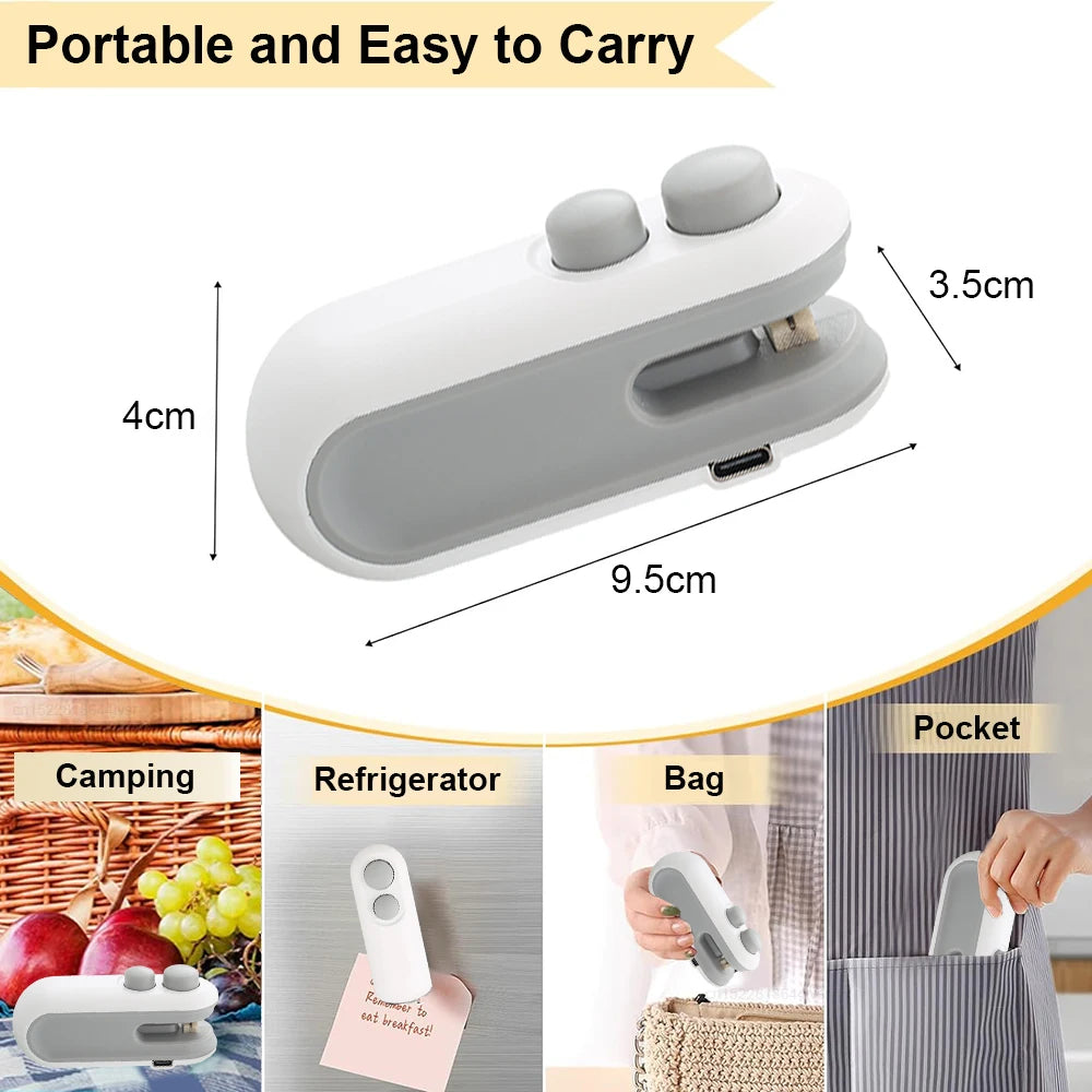 Mini Heat Bag Sealing Machine Package Sealer Bags Plastic Food Sealer Clip Bag Handheld Sealer Food Packaging Heat Sealer Aberscent