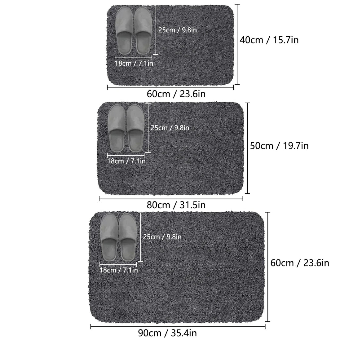 Long hair absorbent bathroom mat furry shower room foot wiping mat toilet non-slip mat entrance mat Aberscent