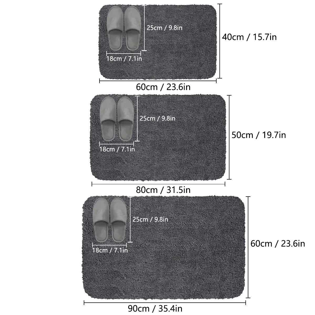 Long hair absorbent bathroom mat furry shower room foot wiping mat toilet non-slip mat entrance mat Aberscent