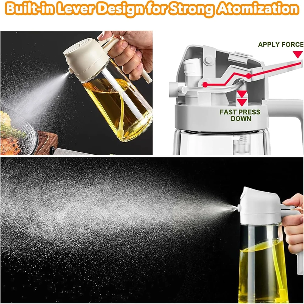 Sprayer with built-in lever design for strong atomization, showing usage and features.