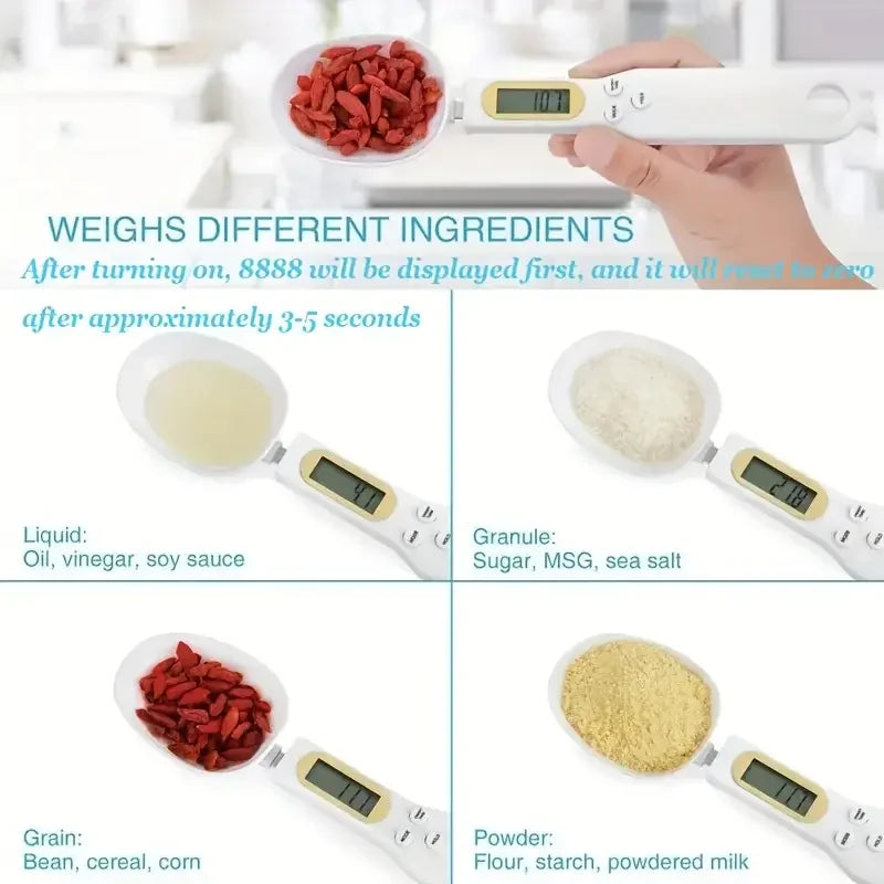 Mini Spoon Scale Digital Kitchen Scale Electronic LCD Food Scale 0.1-500g Cooking Flour Milk Coffee Powder Weight Measure Spoon Aberscent