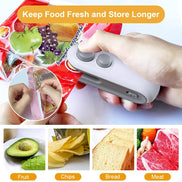 Mini Heat Bag Sealing Machine Package Sealer Bags Plastic Food Sealer Clip Bag Handheld Sealer Food Packaging Heat Sealer Aberscent