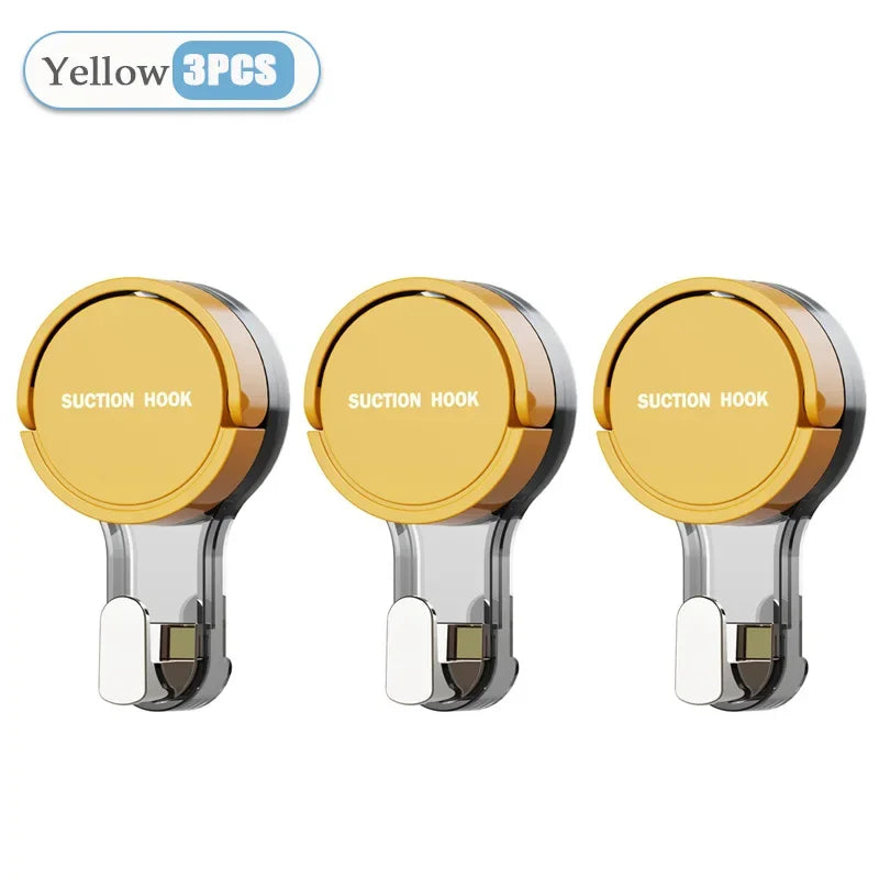 Three yellow suction hooks on a white background with 'Yellow 3PCS' text above.