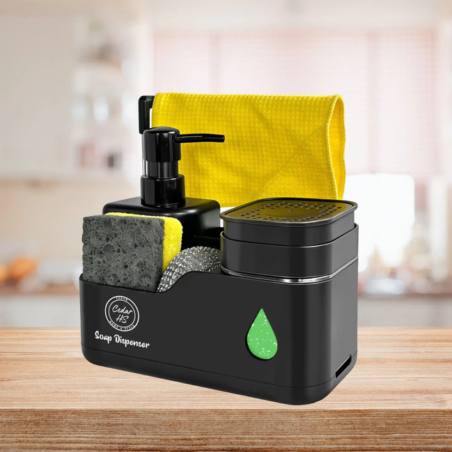 4-in-1 Kitchen Sink Organizer with Soap Dispenser Aberscent